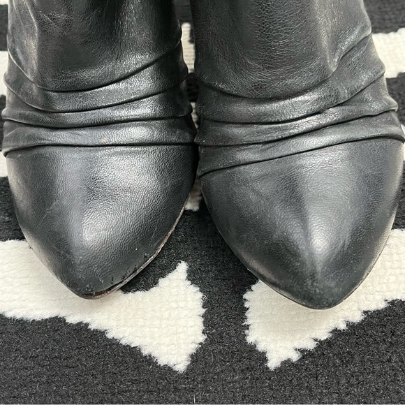 Frye | 'Bethany' Strappy Soft Black Tall Pull-On Leather Boots Size 5.5 - Picture 9 of 15
